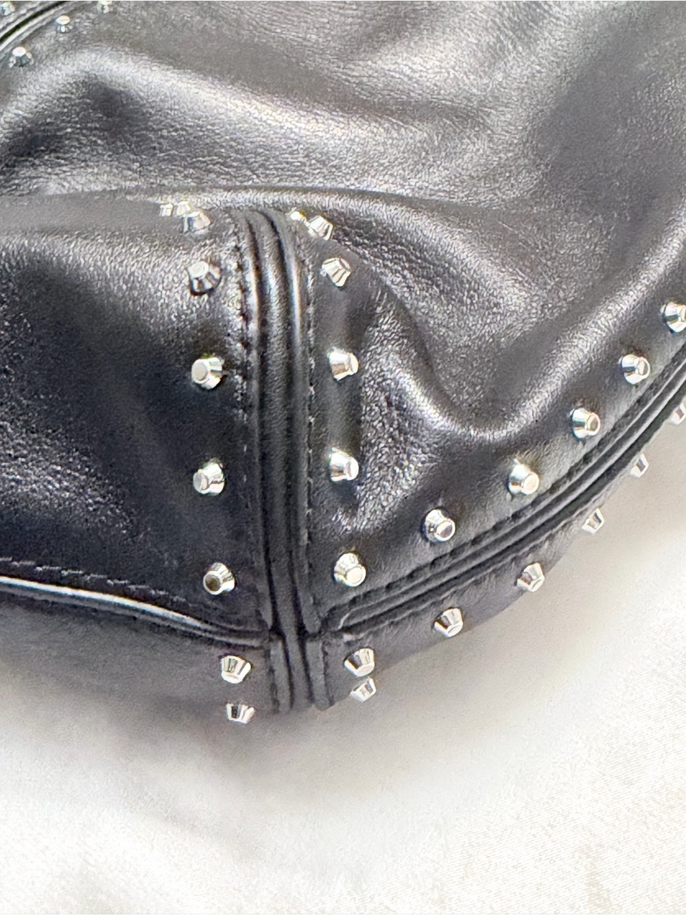 Michael Kors Astor Re- Edition 2004- Black Studded Leather Tote - Picture 5 of 15